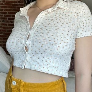 LISA SAYS GAH polo top (crop)